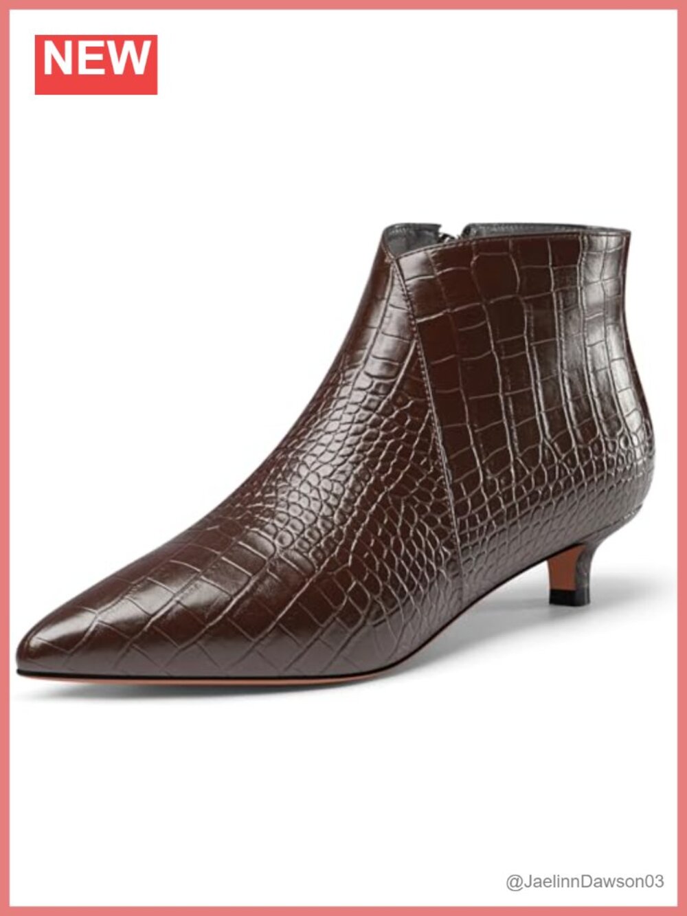 Women's Pointed Toe Kitten Heel Ankle Boots Zipper Closure Booties Office